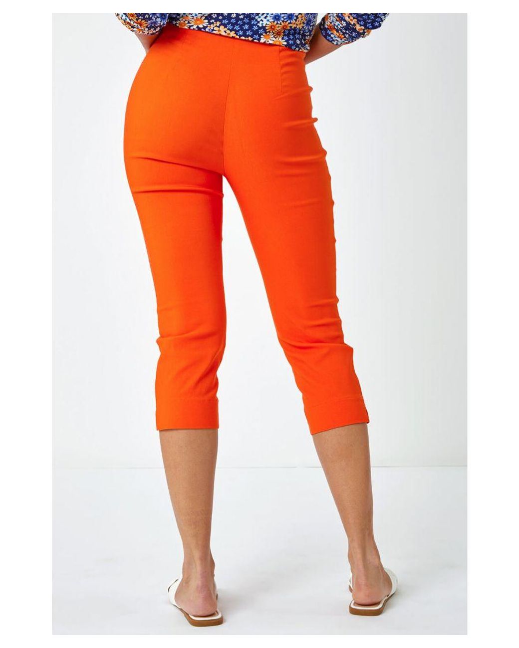 Roman Orange Cropped Stretch Trouser