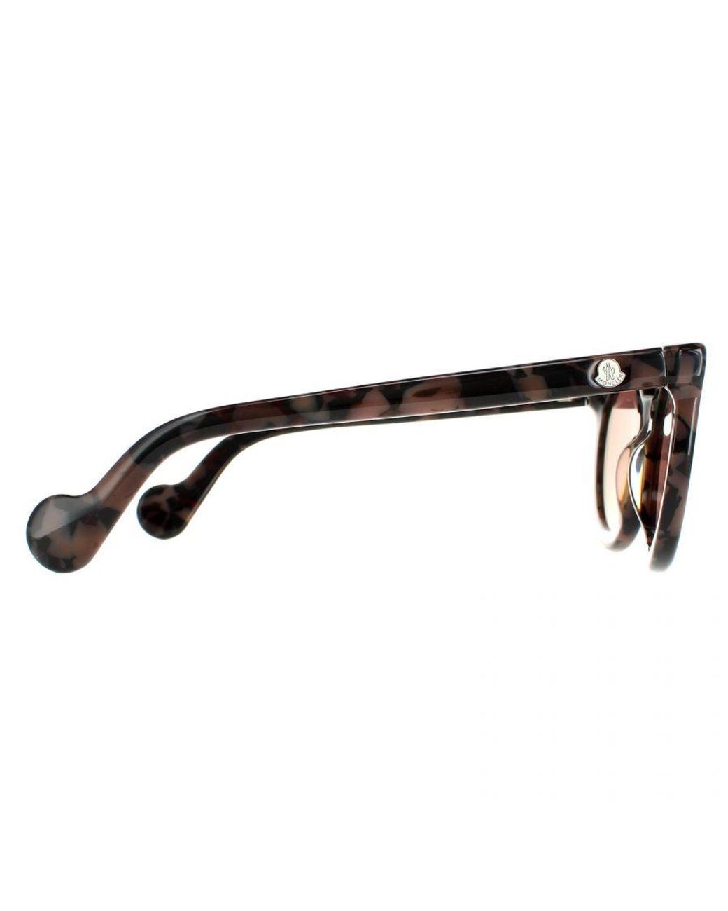 Moncler Brown Round Coloured Havana Bordeaux Mirror Ml0015