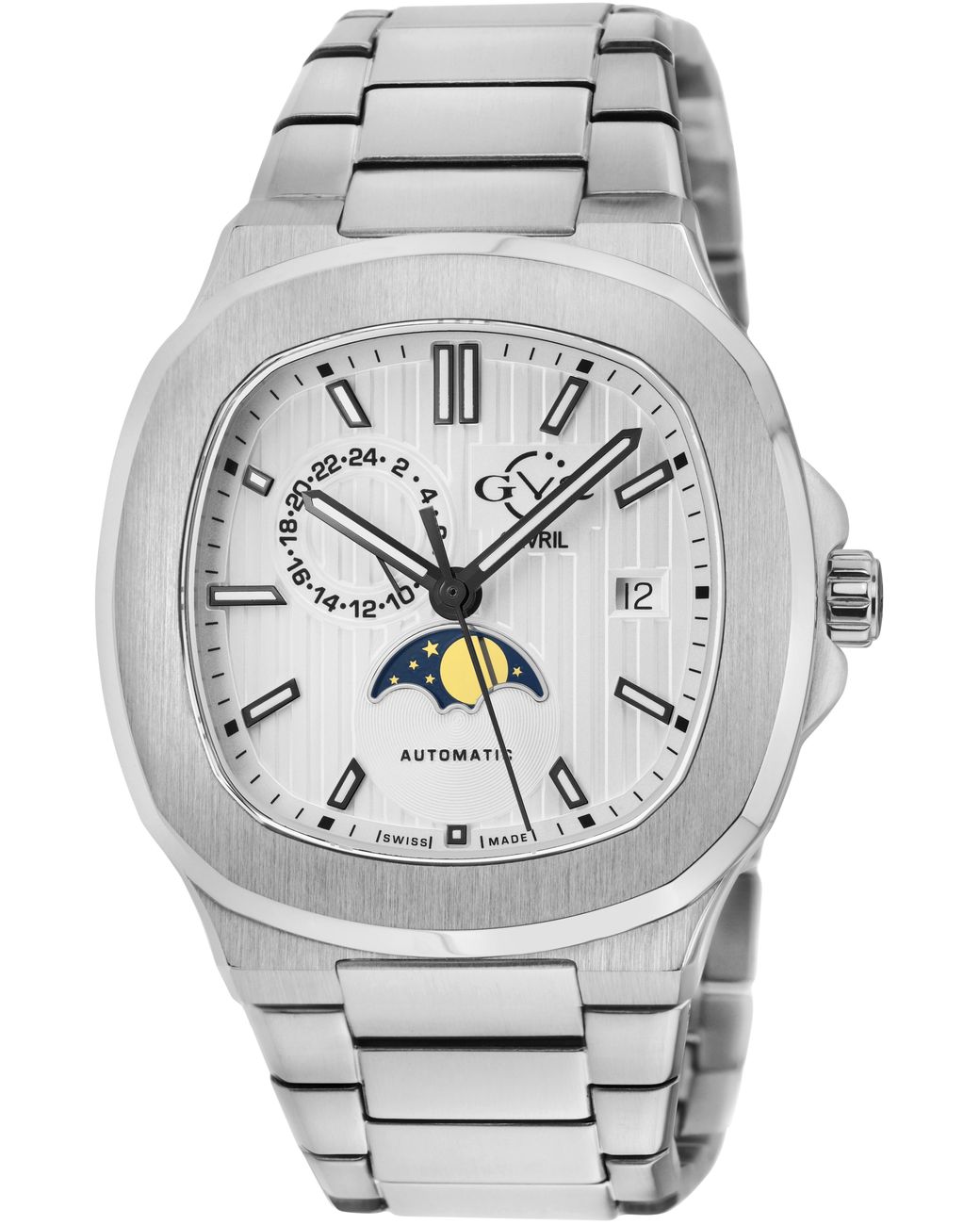 Gv2 Gray Potente Moon Phase 18400B Swiss Automatic Sellita Sw285-1A Watch for men