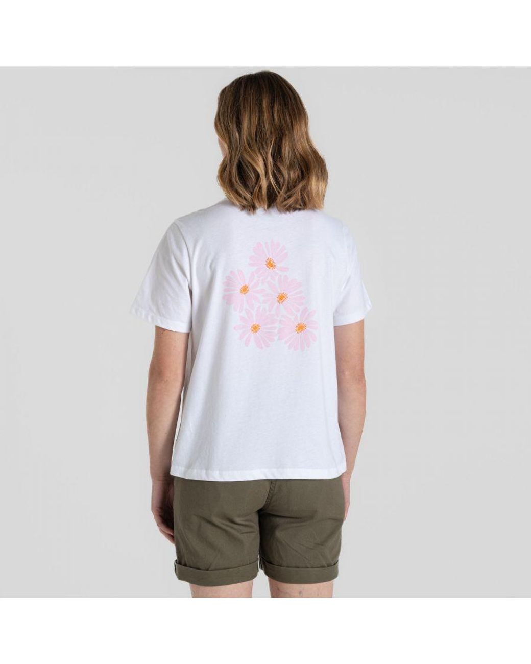 Craghoppers White Organic Cotton Floral T-Shirt