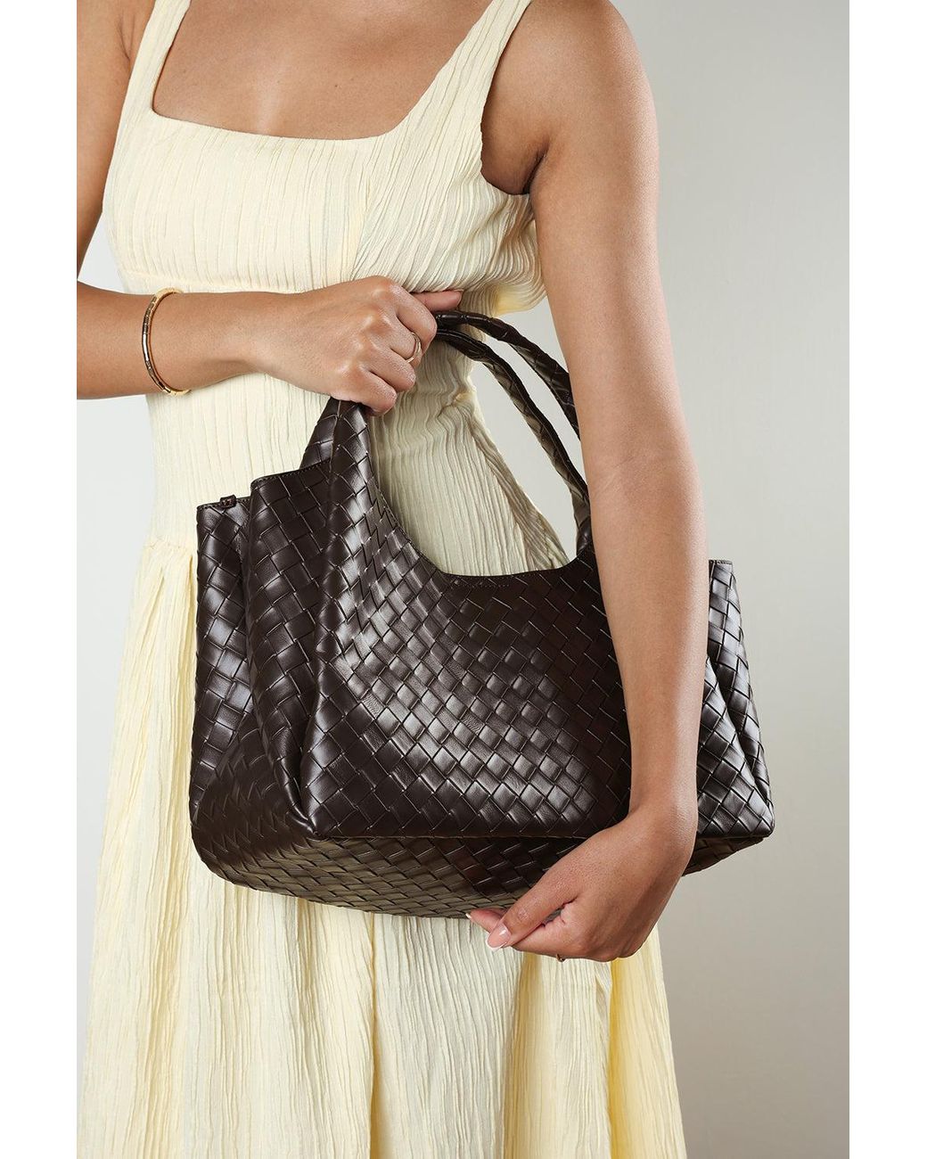 Where's That From Brown Wheres Harella Woven Tote Bag