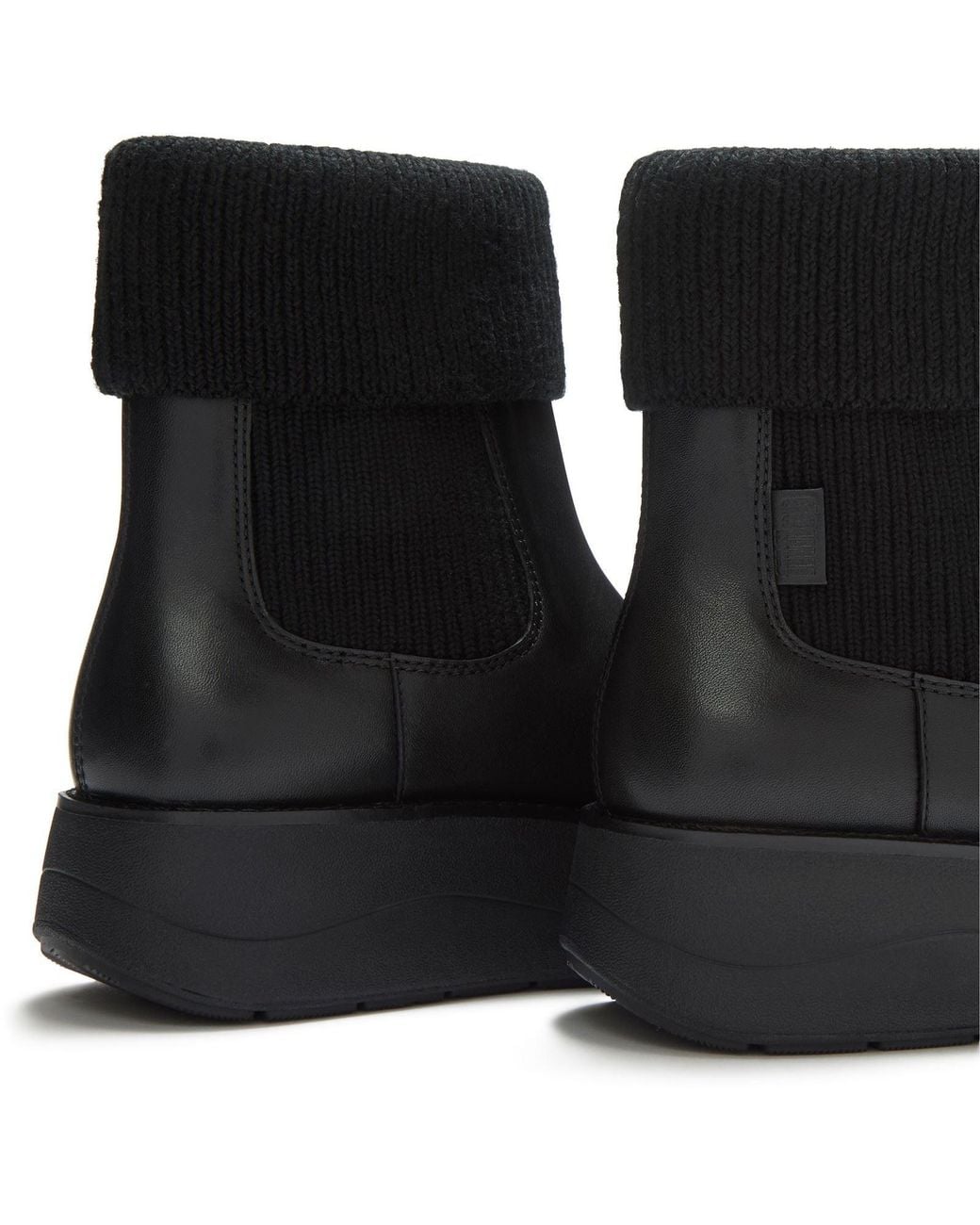 Fitflop Black Gen-Ff Roam Knit Leather Boots