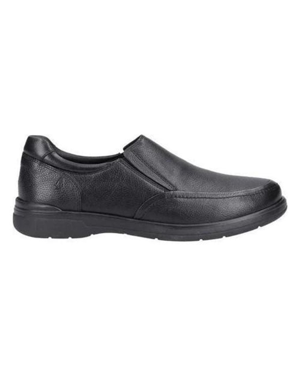 Hush Puppies Black Matthew Leather Slip-On Loafers for men
