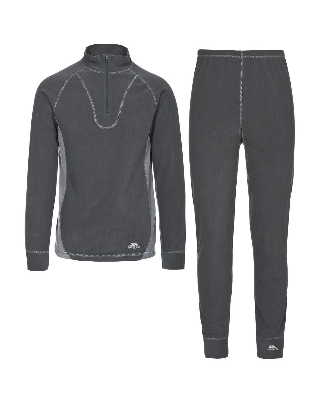 Trespass Gray Thriller Thermal Top And Bottom Set for men
