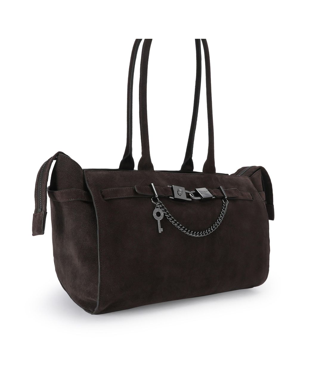 Kurt Geiger Black Suede Kingsley Shopper Bag