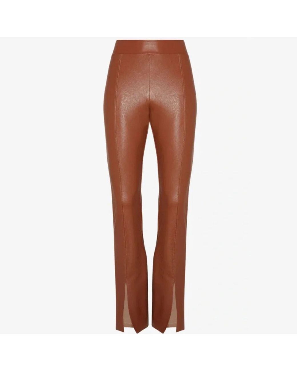 Commando Brown Faux Leather Split Front Pant