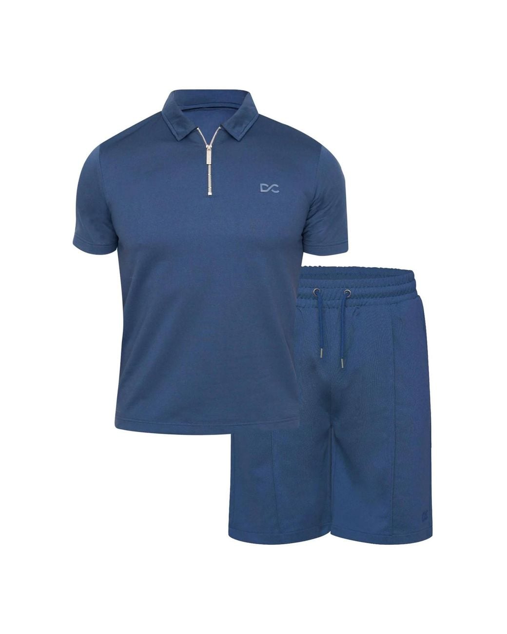 Duck and Cover Blue Medford Pintuck Everyday Polo And Shorts Set for men