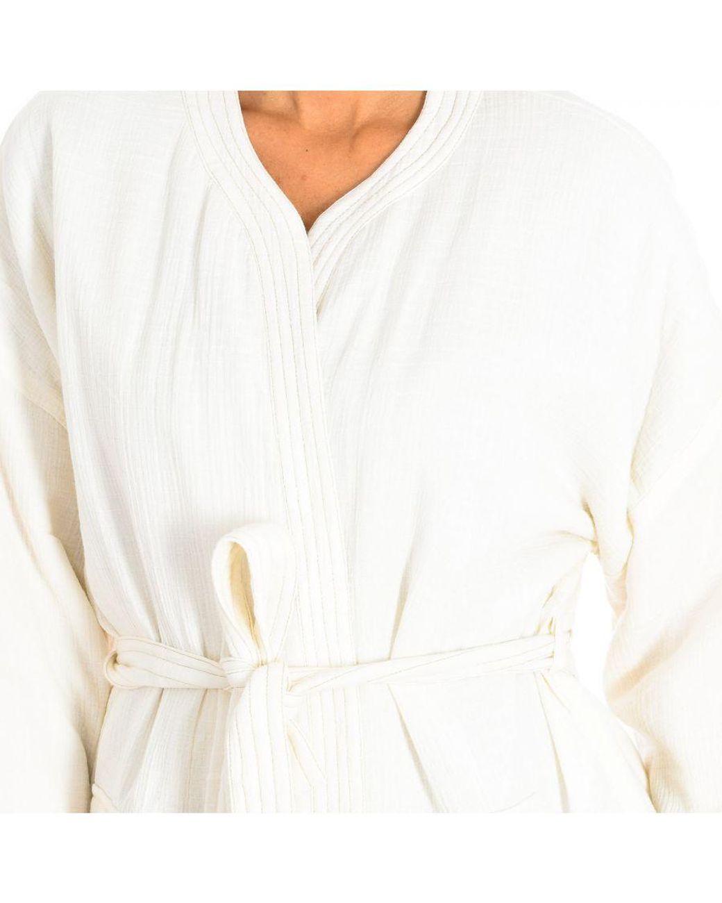 Karl Marc John White Long Cardigan And Knotted Belt 8998