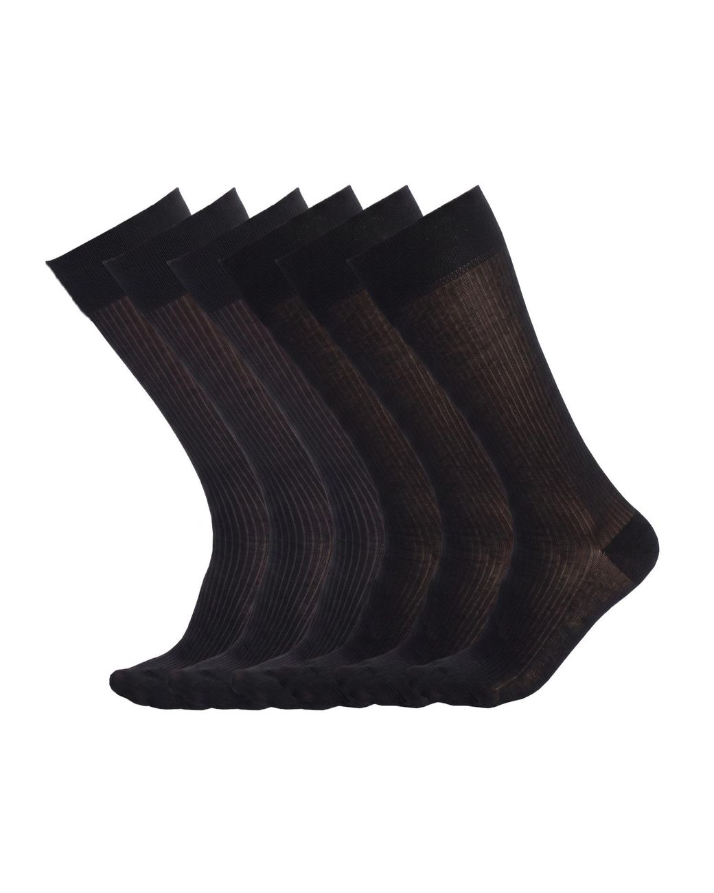 Pro Socks Black 6 Pairs Executive High-Top Seamless S17176 for men