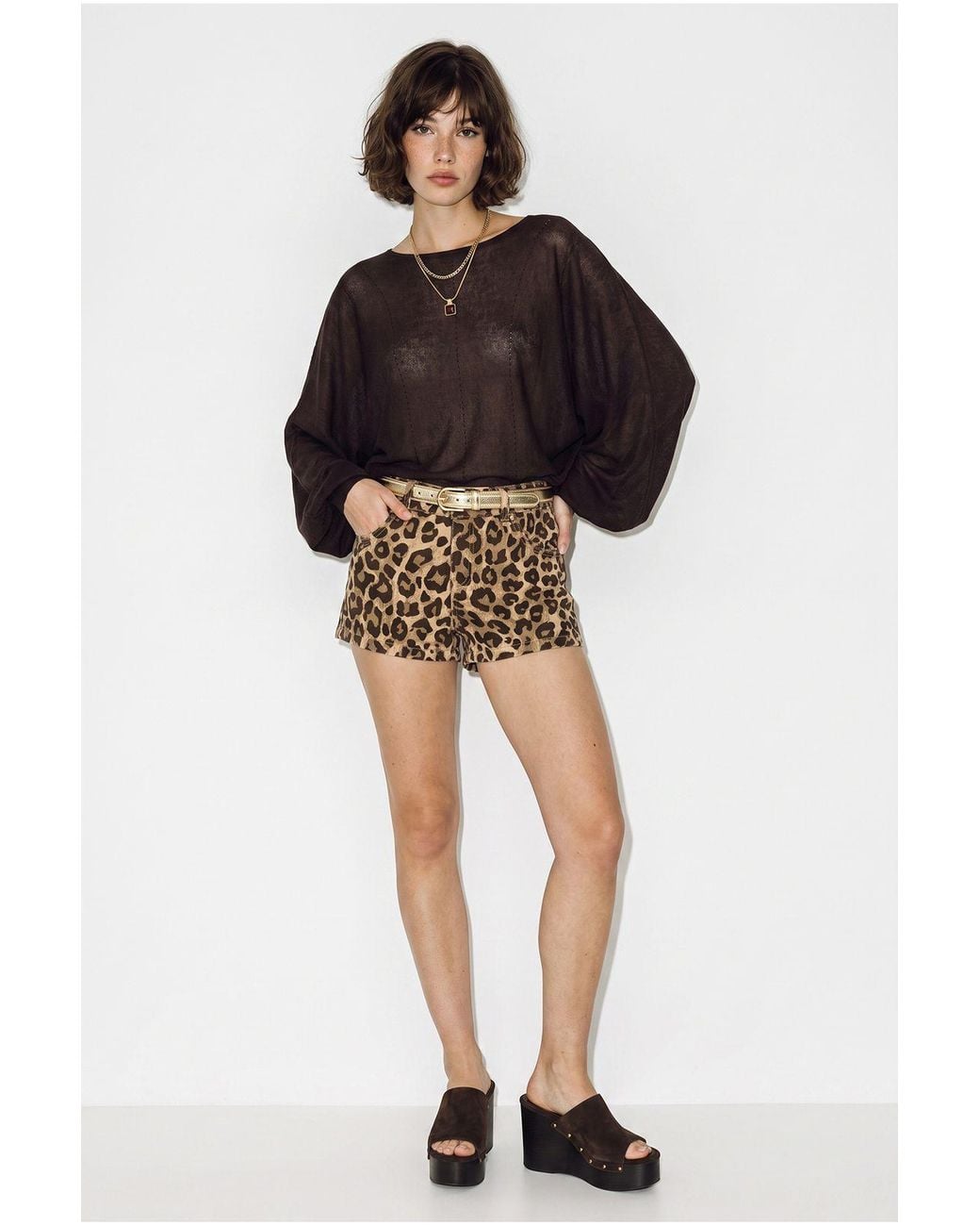 Bianco Lucci Brown Blouse