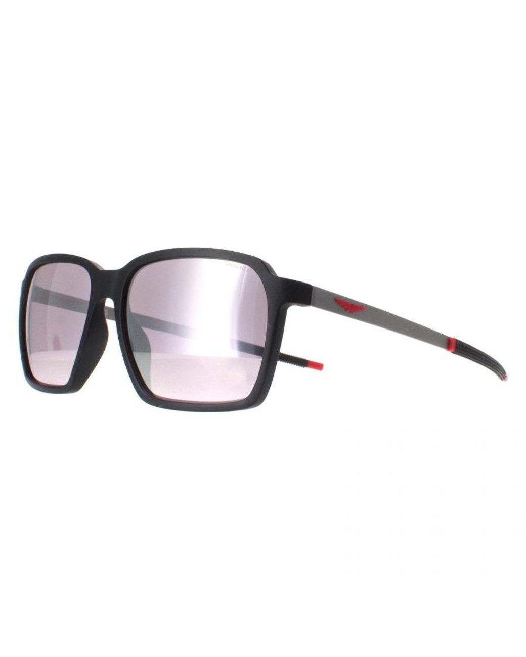Police Brown Square Matte Multilayer Mirrored Spll16 Solstice 5 for men
