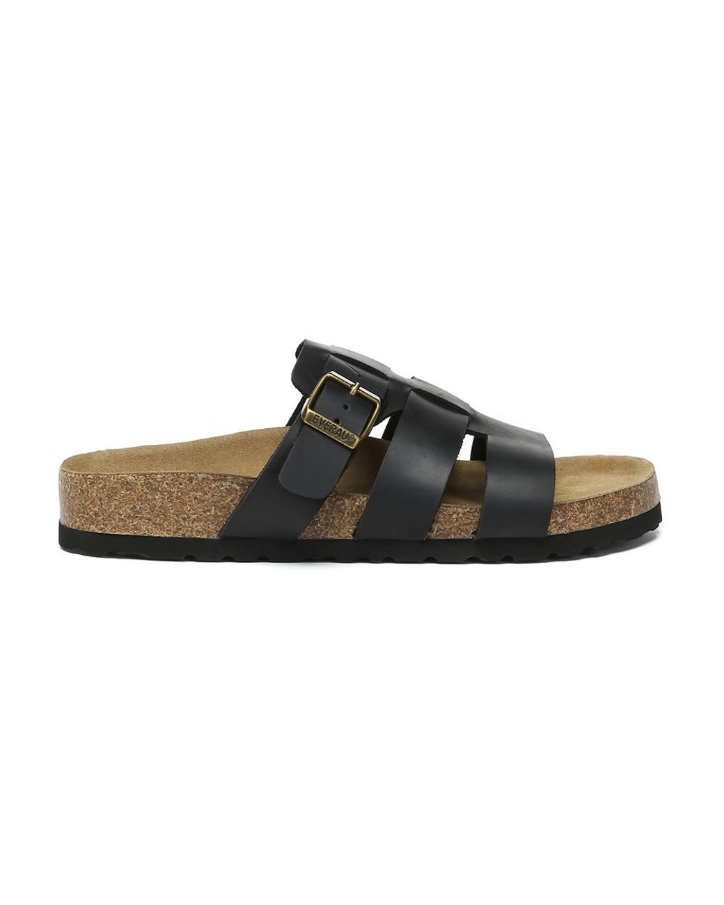 EverAu Australia Brown Ever Au Genuine Leather Yates Slides With Sole