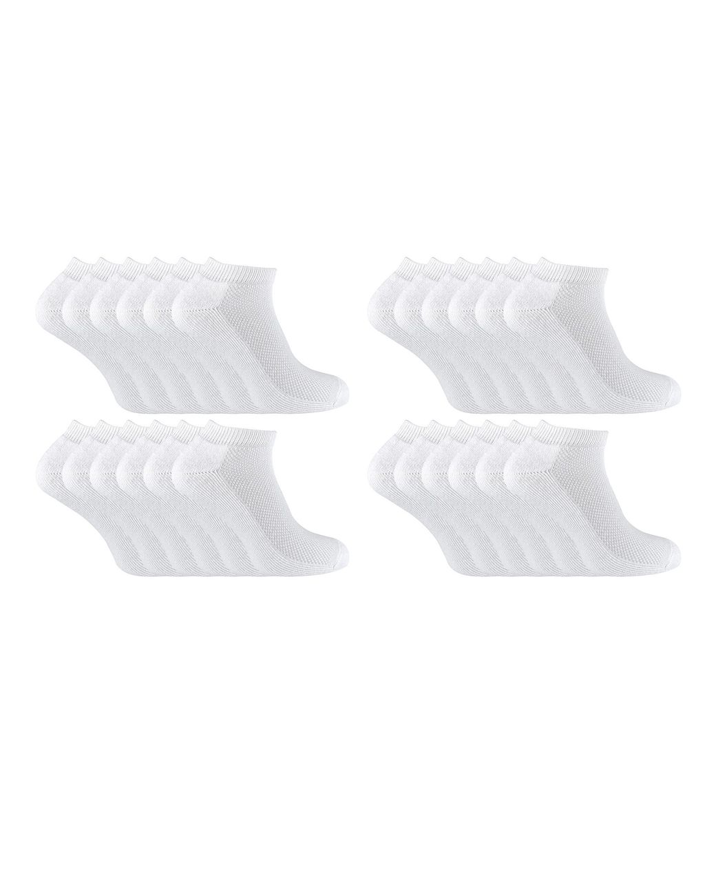Sock Snob White 24 Pairs Bamboo Cotton Sports Socks for men