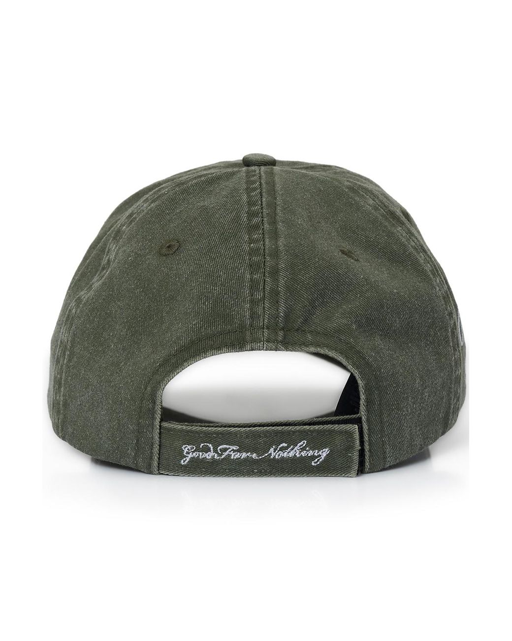 Good For Nothing Green Monogram Washed Cotton Cap for men