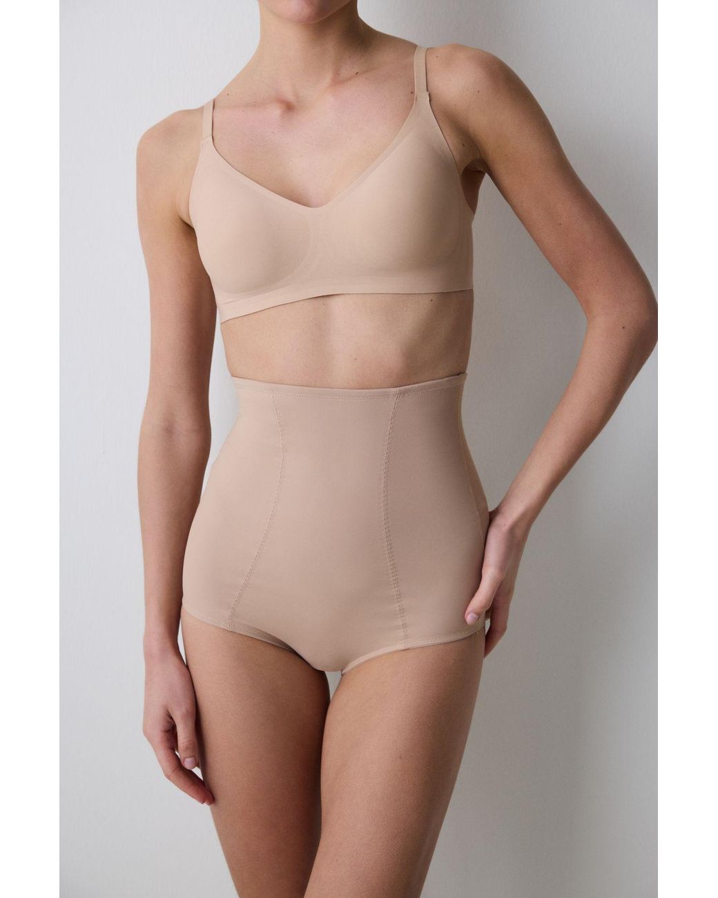 Penti Natural High-Waist Mesh Insert Shapewear Bodysuit
