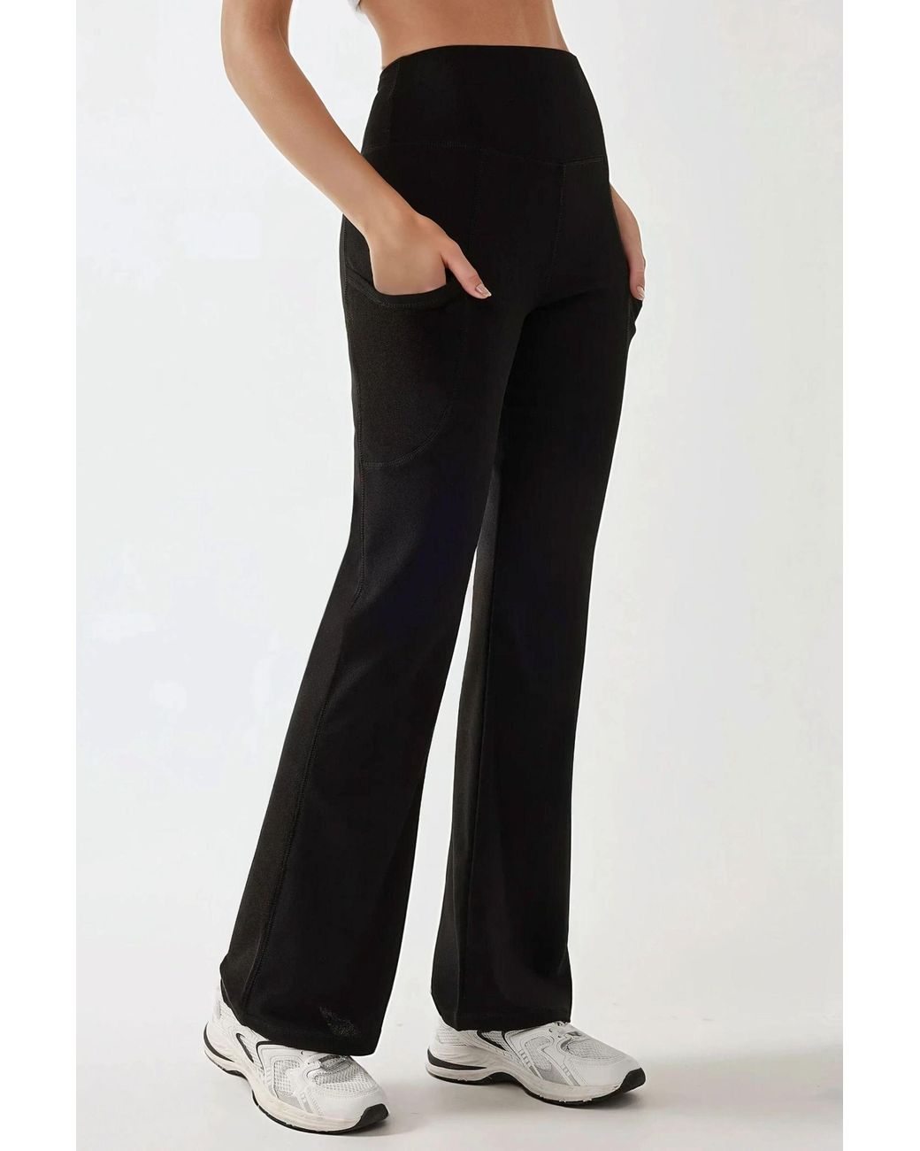 Hiccup Black High Waist Wide Leg Crepe Pants