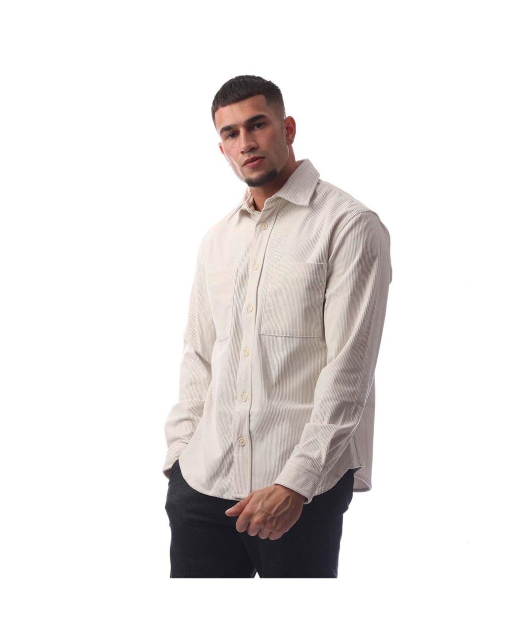 Boss Natural Collared Neck Long Sleeve Regular Fit Shirt for men