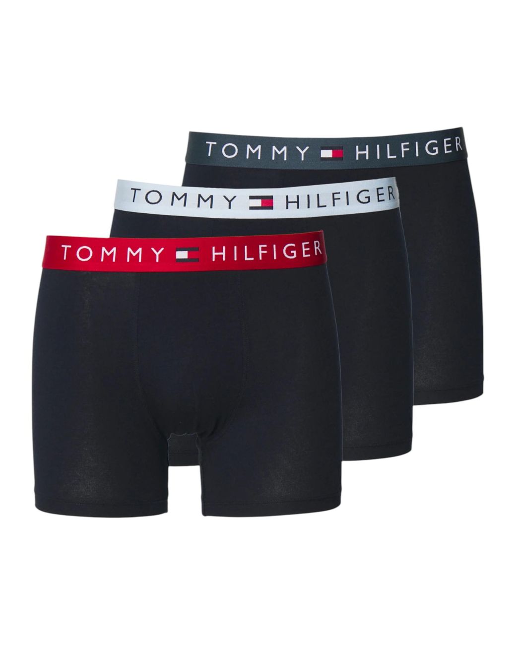 Tommy Hilfiger Black Underwear 3Pack Th Original Logo Waistband Trunks Soft Boxer for men