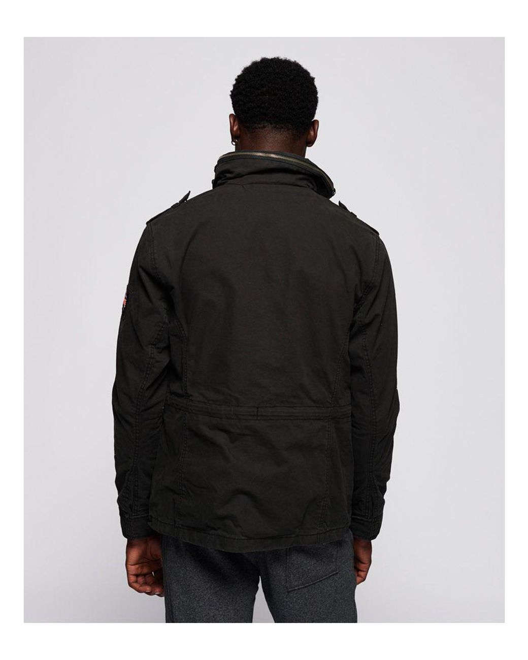 Superdry classic rookie military jacket black sale