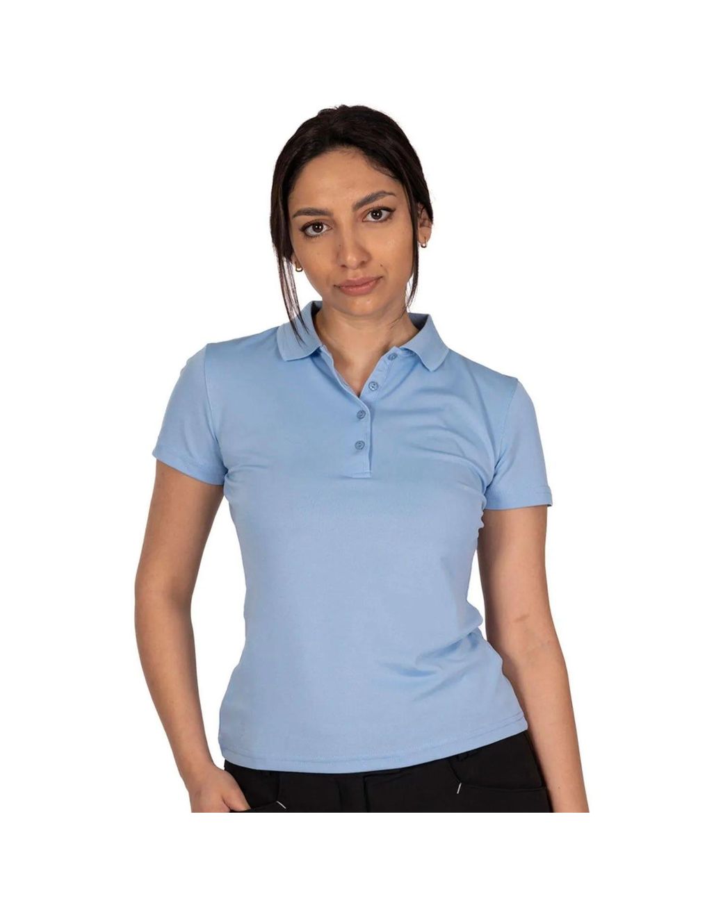 Island Green Blue Ladies Classic Micro Pique Golf Polo Shirt (Cerulean)
