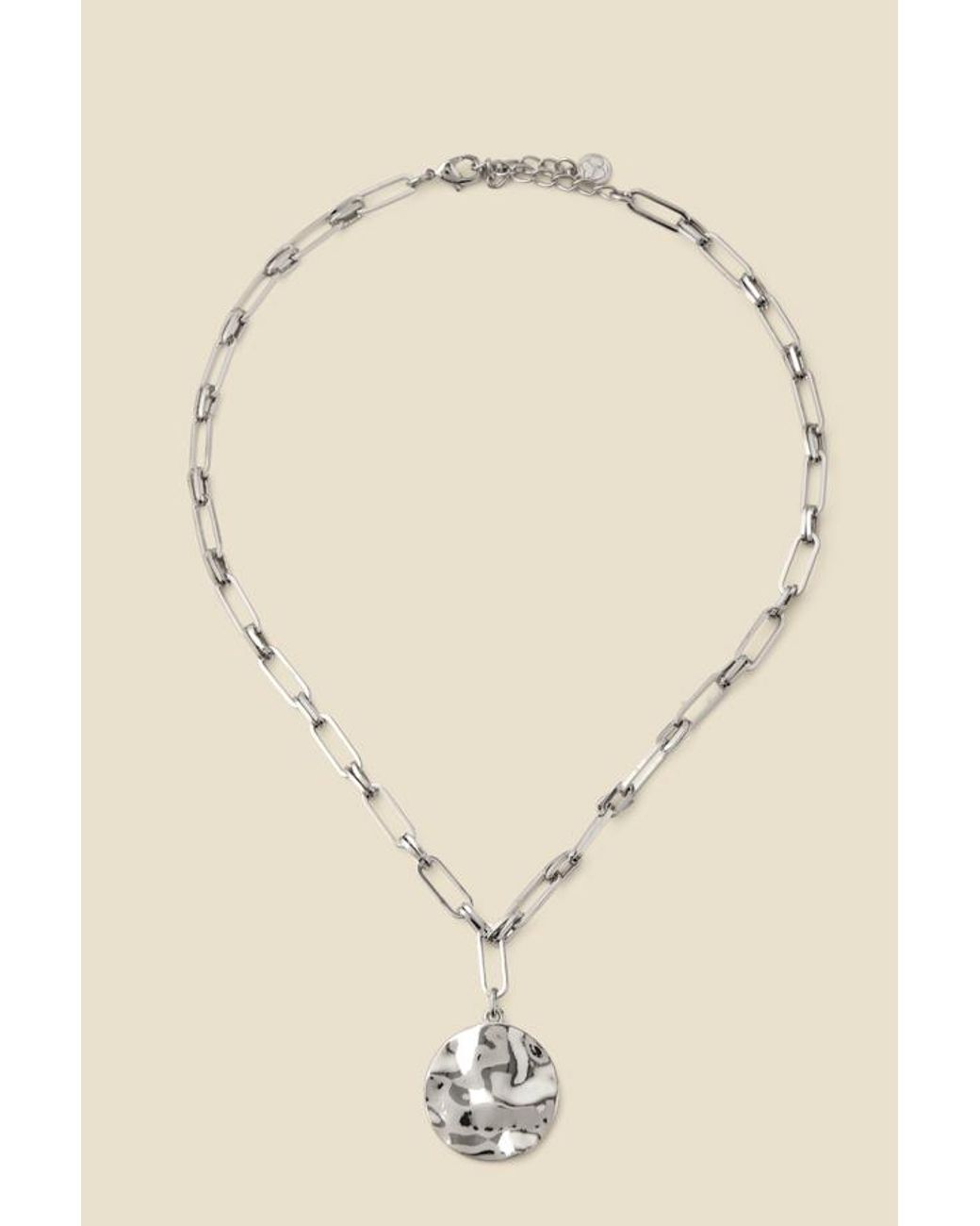 Sosandar Natural Plated Hammered Chain Link Necklace