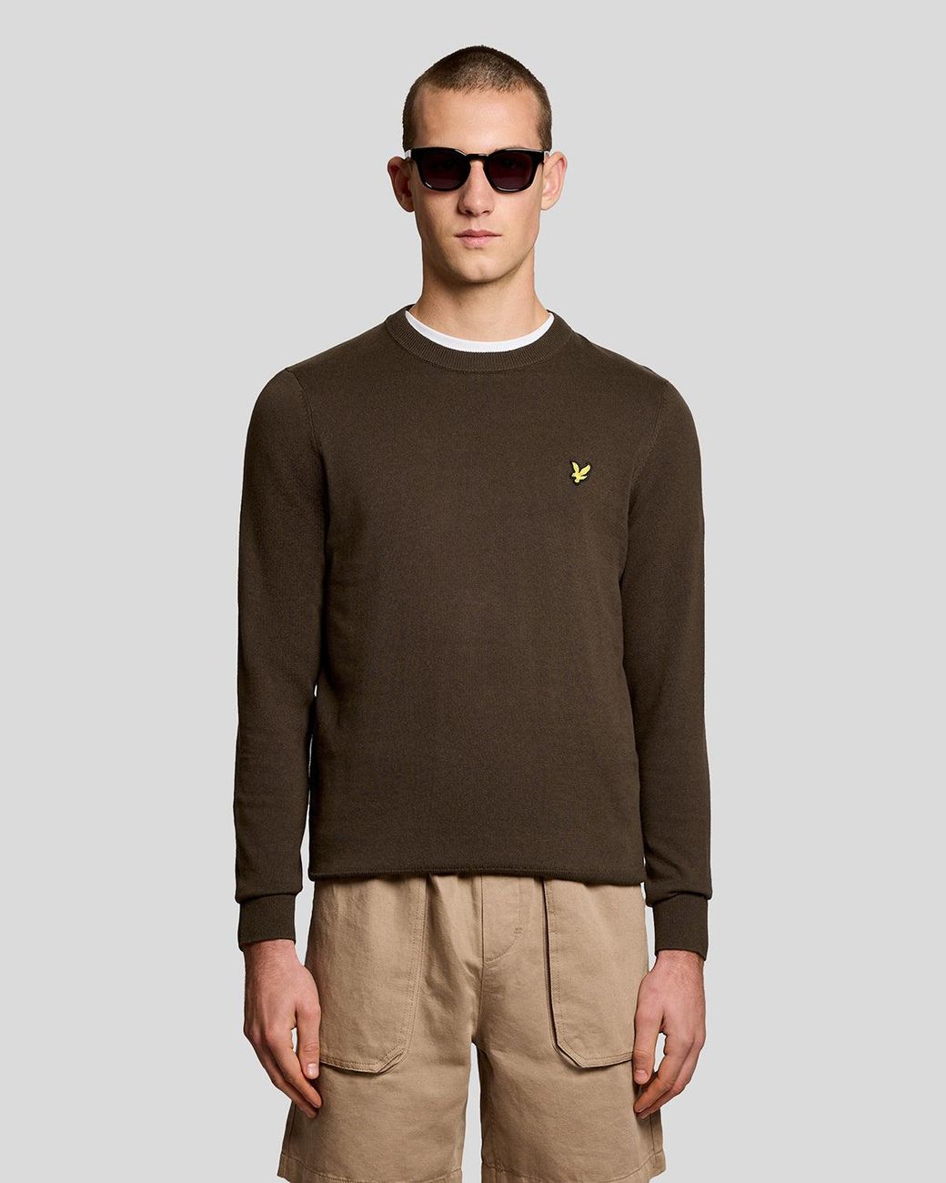 Lyle & Scott Brown Cotton Crew Neck Jumper for men
