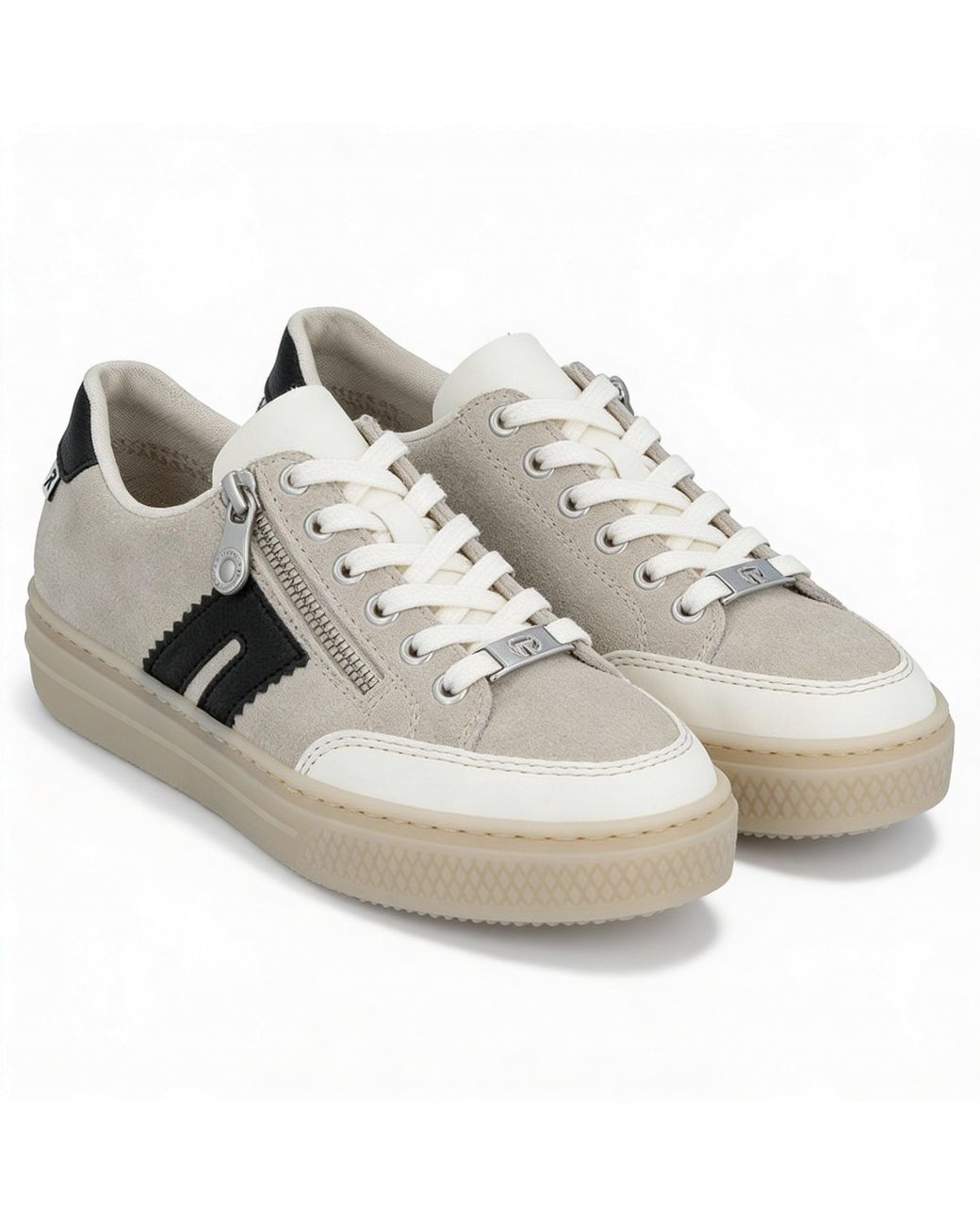 Rieker White Enya Court Trainers Off