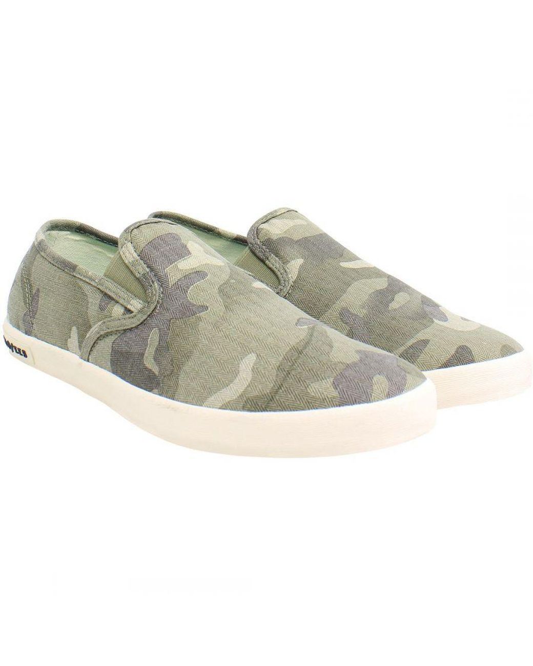 Seavees Green Baja Saltwash Plimsolls Canvas (Archived)