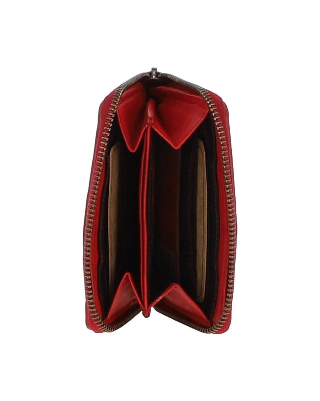 Ashwood Leather Red Vintage Woven Zip Around Small 6 Card Coin Purse