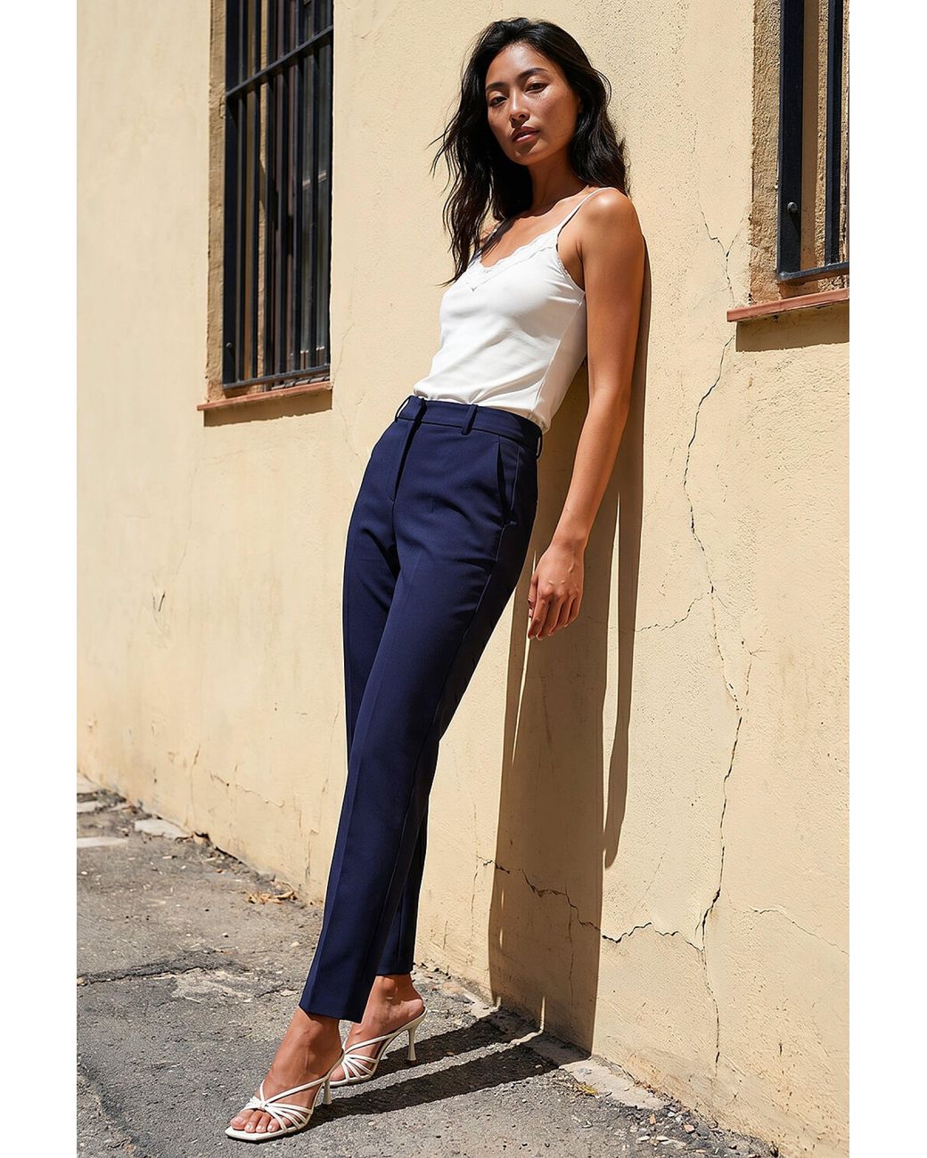Roman Blue Short Slim Leg Trouser