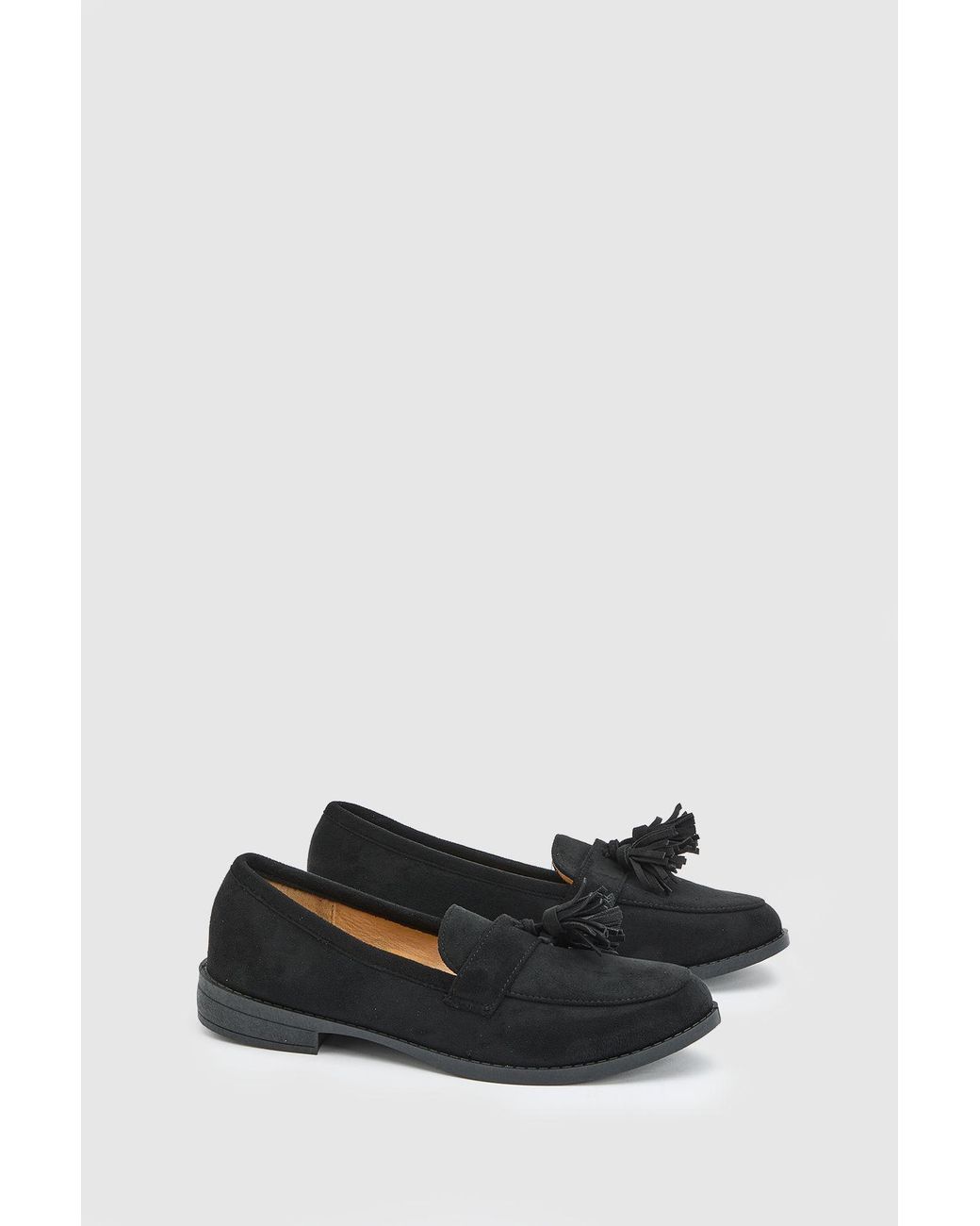 Good for the Sole White Lola Faux Suede Flexi Tassel Detail Loafers