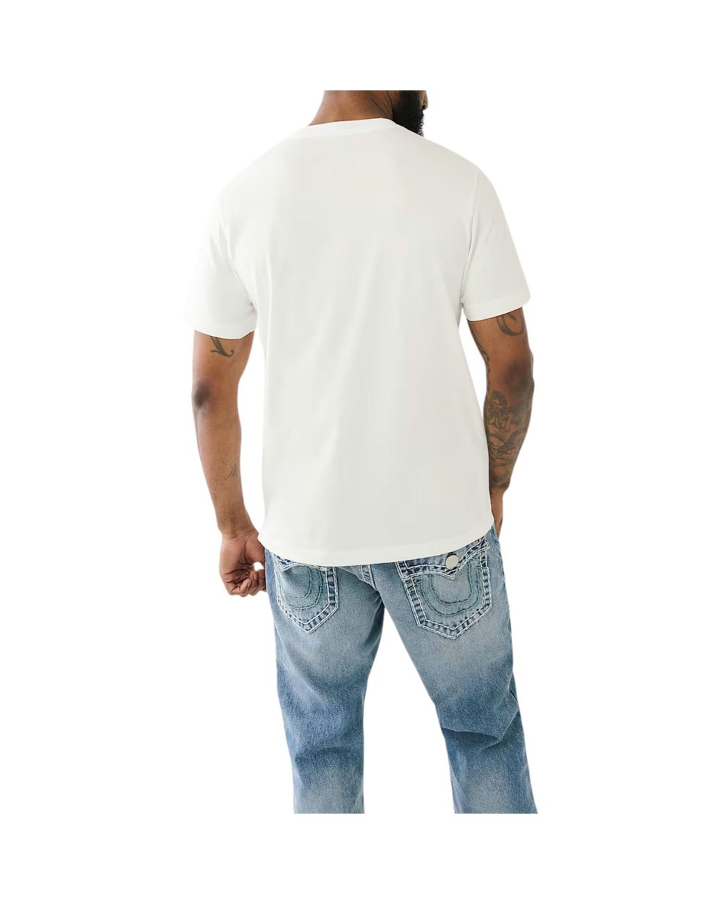 True Religion Blue 108038 T Shirts Short Sleeve Casual Cotton Summer Soft Top for men