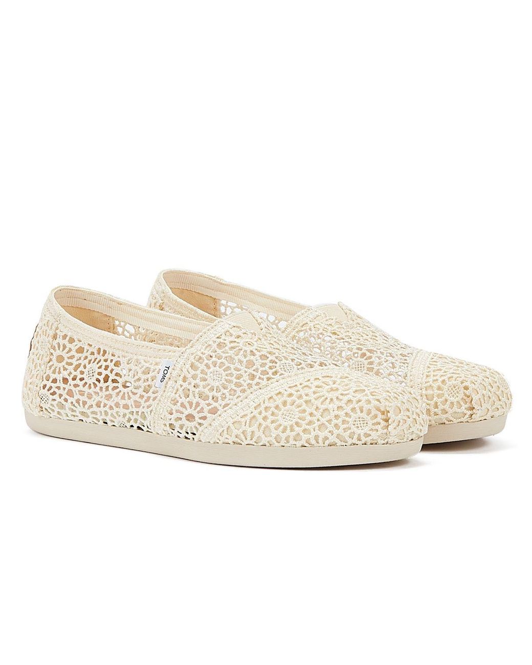 TOMS Apargata Crochet Natural Espadrilles Sandal Textile