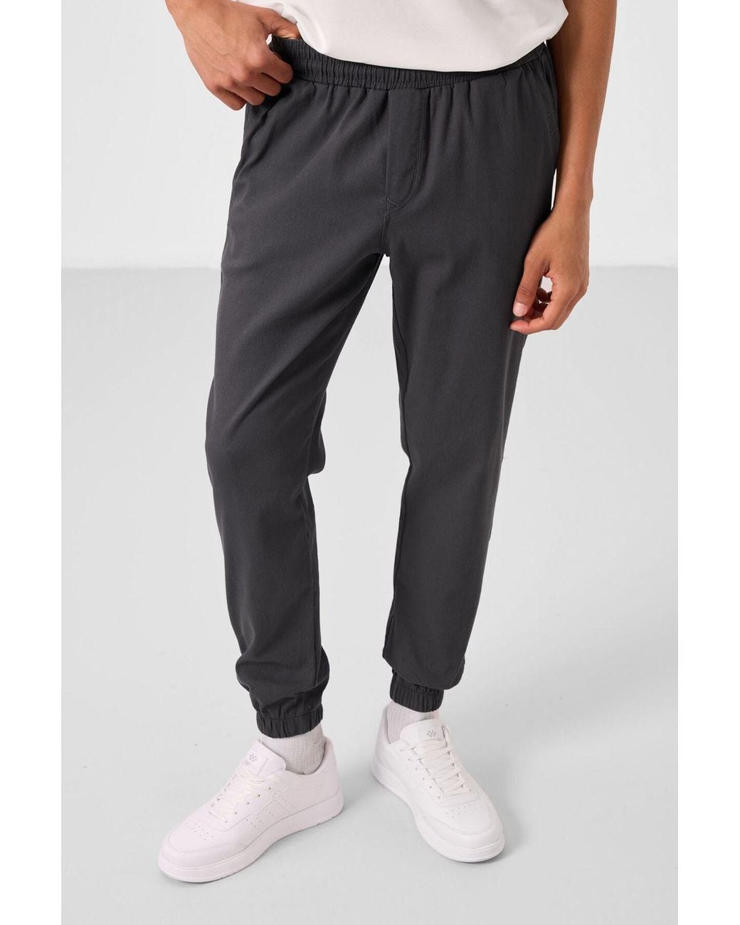 TOMMY LIFE White Straight-Leg Pull-On Chinos for men