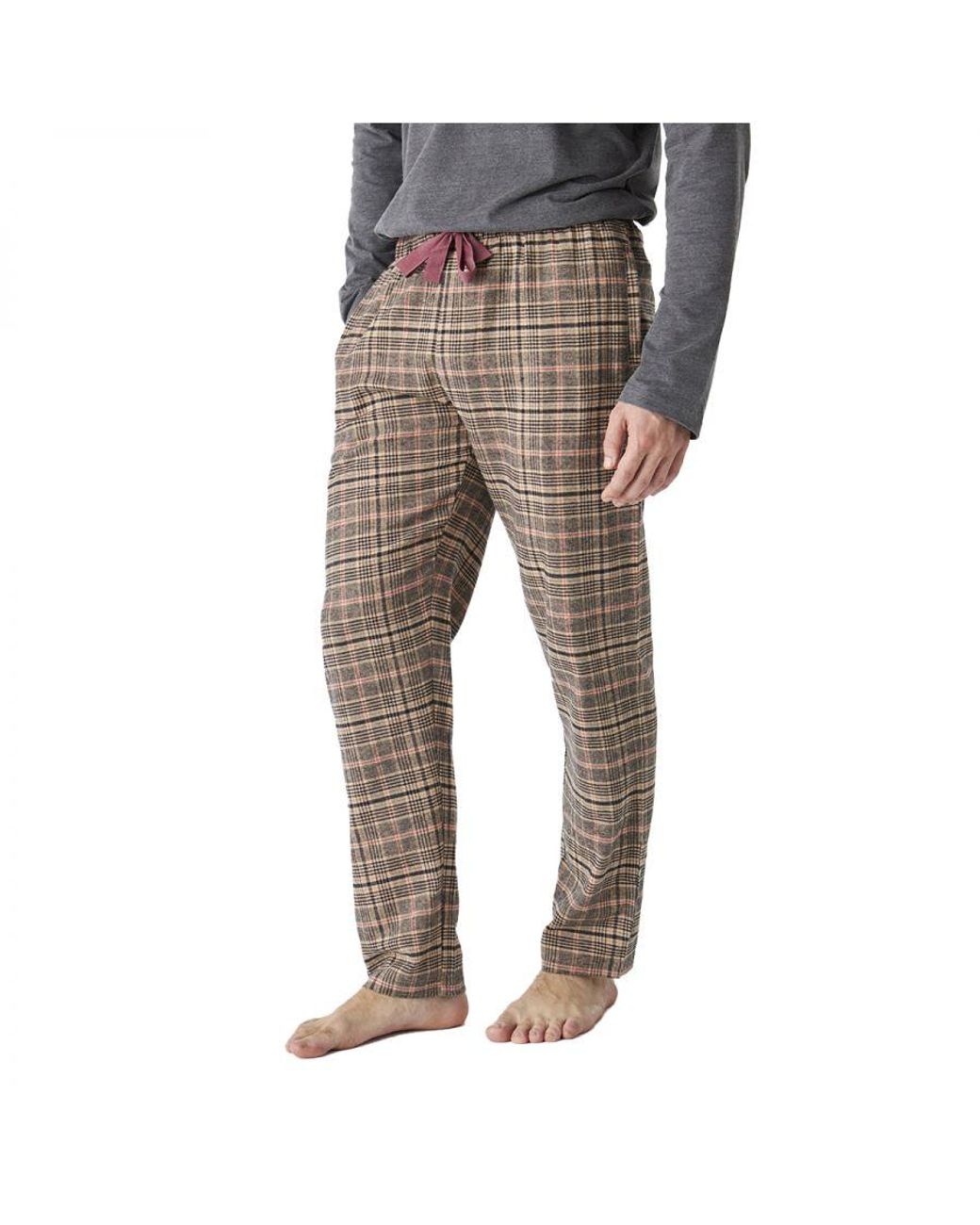 J&j Brothers Gray Long-Sleeved Cotton Pajamas With A Medium Collar Jjbep5902 for men