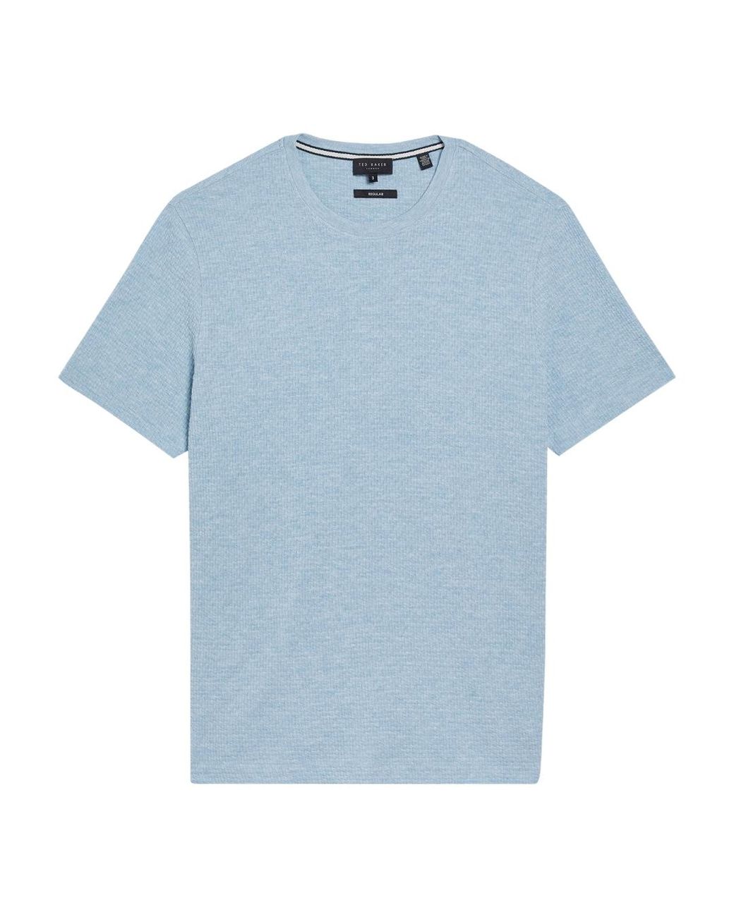 Ted Baker Blue Curlys Regular Textured T-Shirt for men