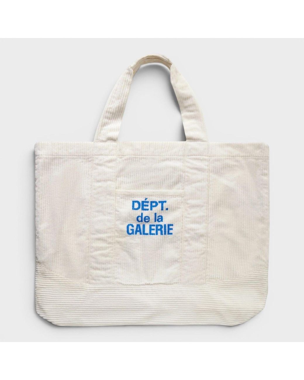 GALLERY DEPT. White Logo-Print Cotton-Corduroy Tote Bag for men
