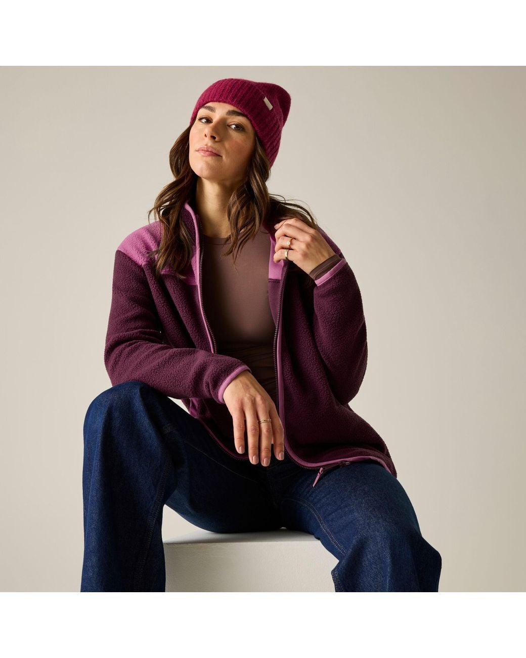 Regatta Blue Ladies Frankie Borg Full Zip Fleece Jacket (Fig)