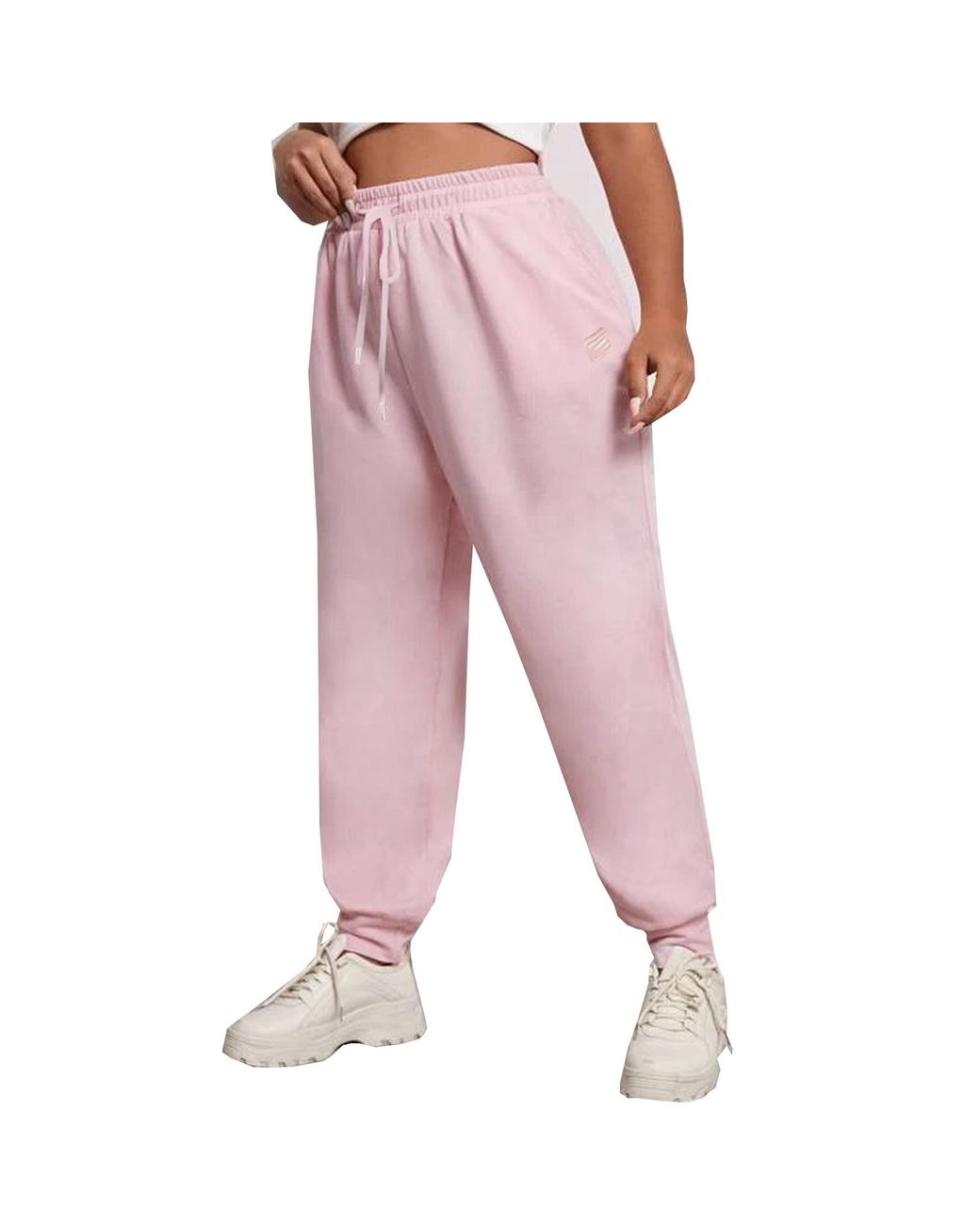 Enzo Pink Ladies Oversized Joggers