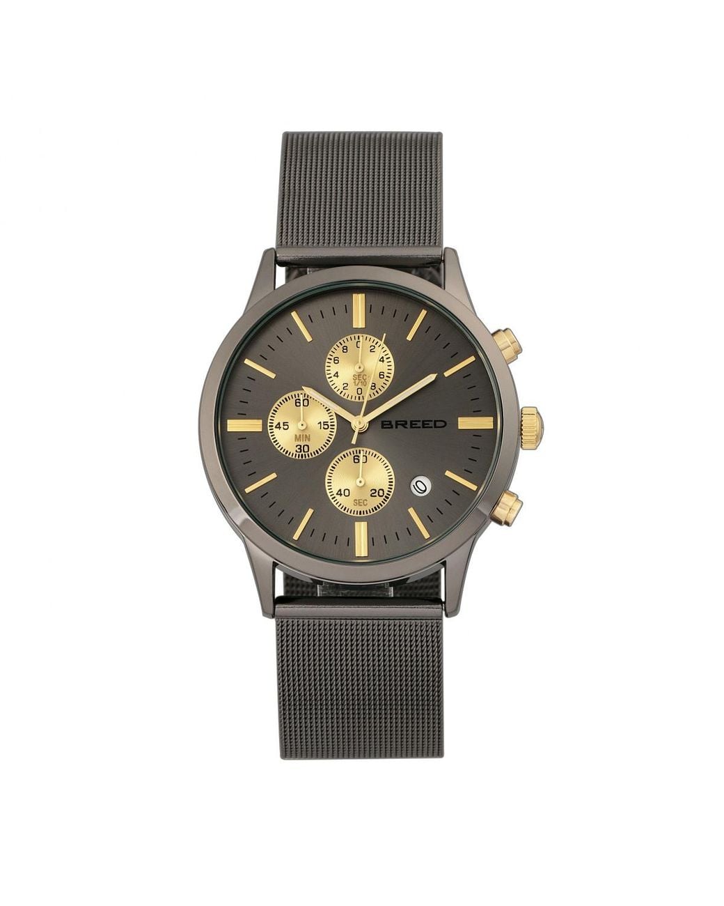Breed Gray Espinosa Chronograph Mesh-Bracelet Watch W/ Date for men
