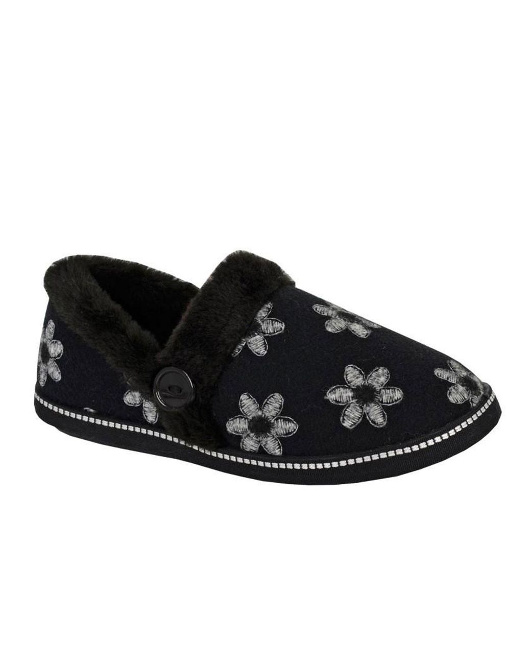 Sleeper Black Trina Faux Fur Slippers