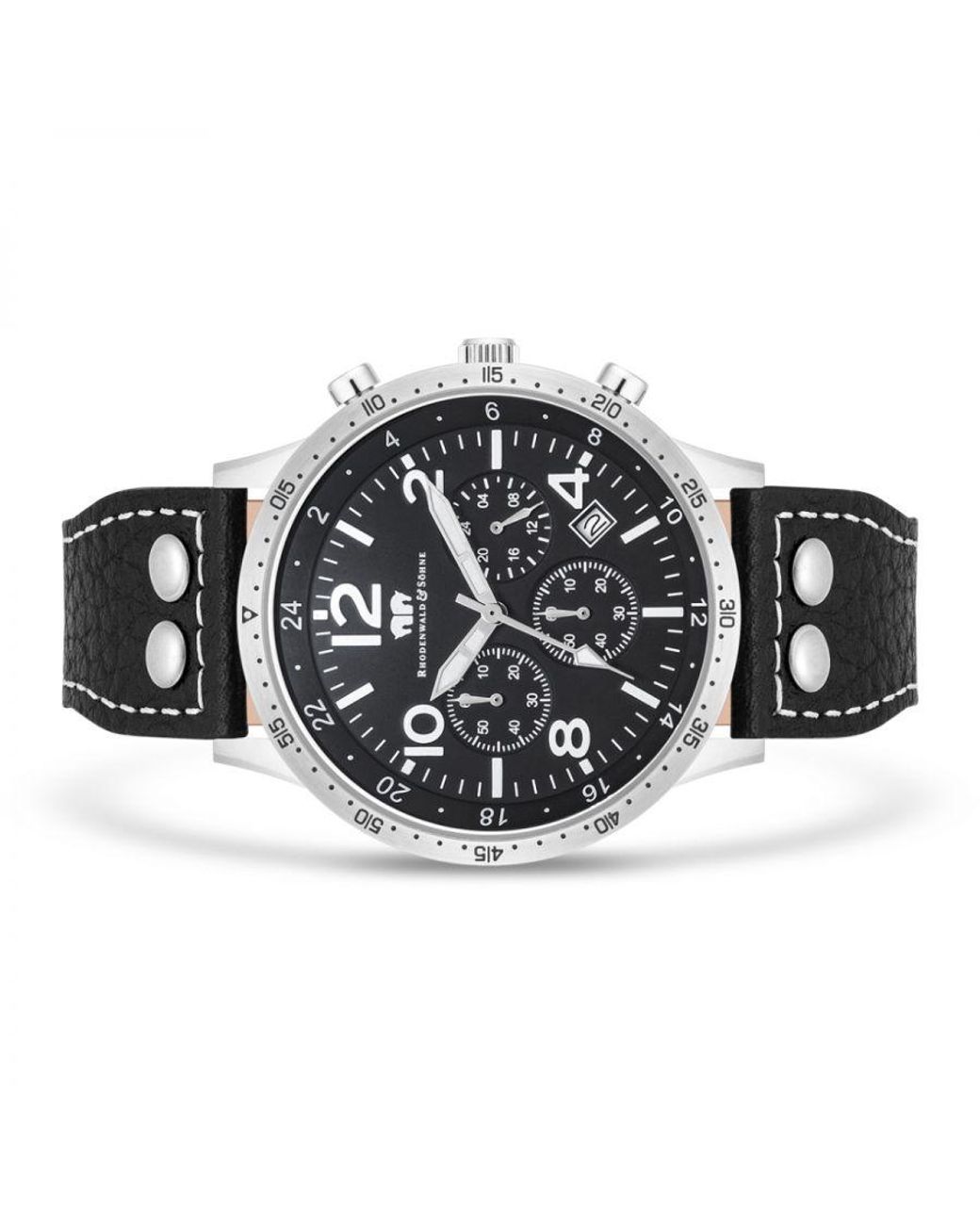 Rhodenwald & Söhne Metallic Genuine Leather Watch 43,8 Mm for men