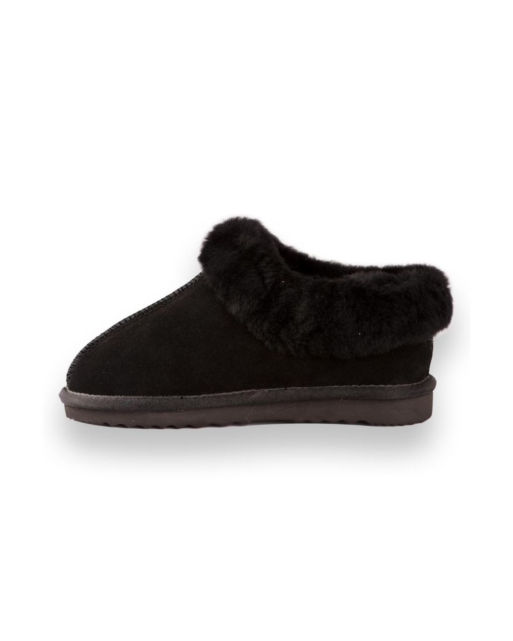 Aus Wooli Black Australia Sheepskin Wool Traditional Ankle Slippers