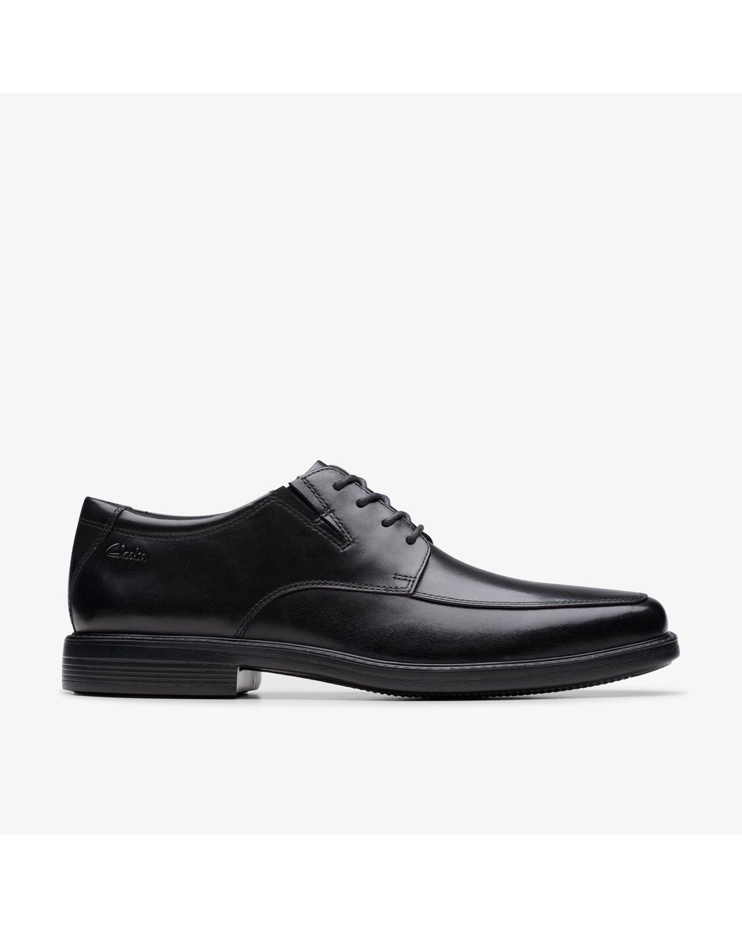 Clarks Black Cosgrove Apron Leather Shoes for men