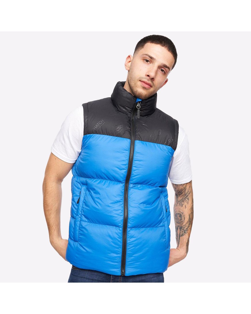 Crosshatch Blue Demerley Gilet for men