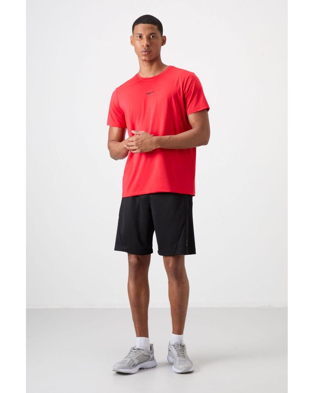 TOMMY LIFE Red Regular Fit Logo Jersey T-Shirt for men