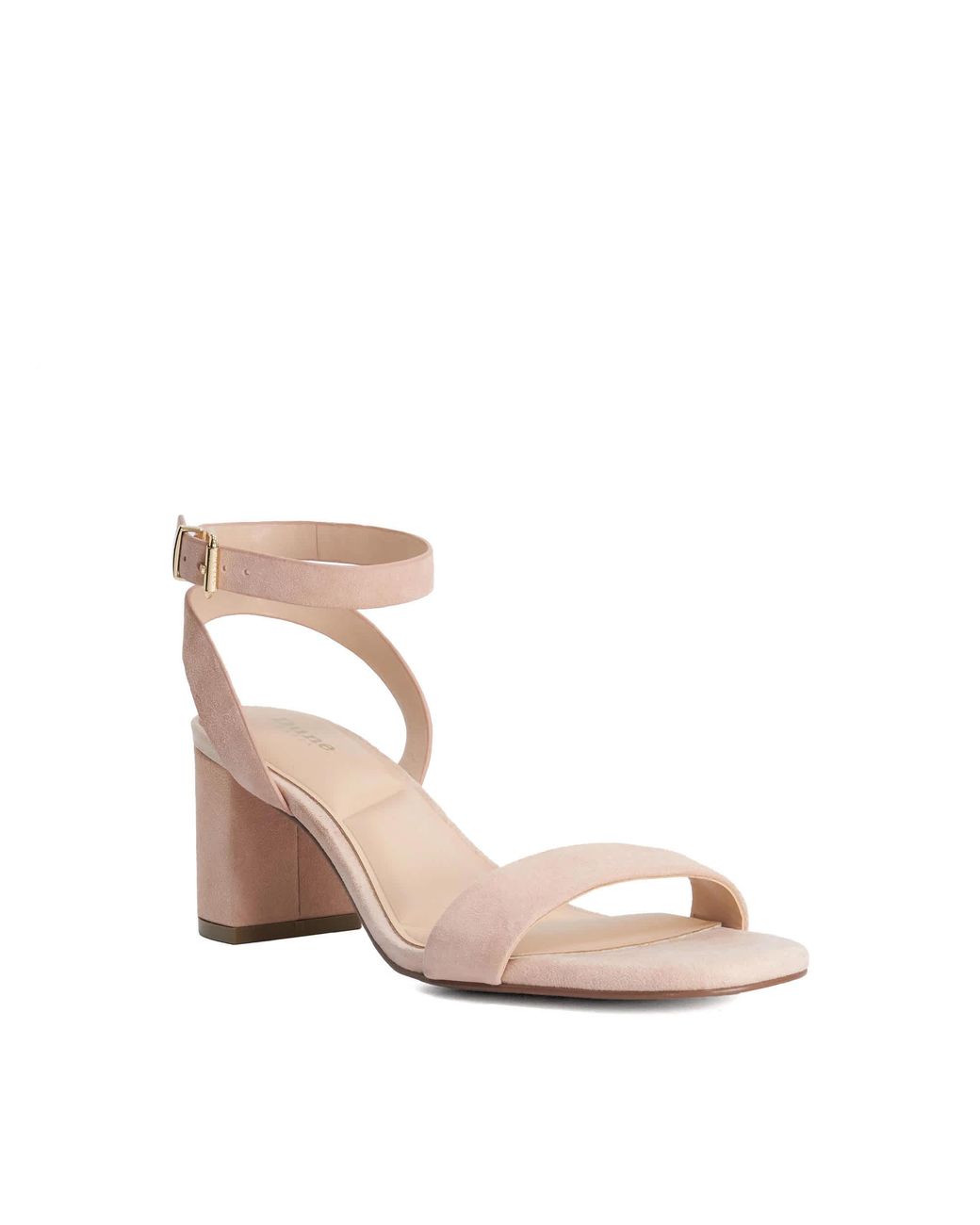 Dune Pink Medina Block Heel Ankle Strap Sandals