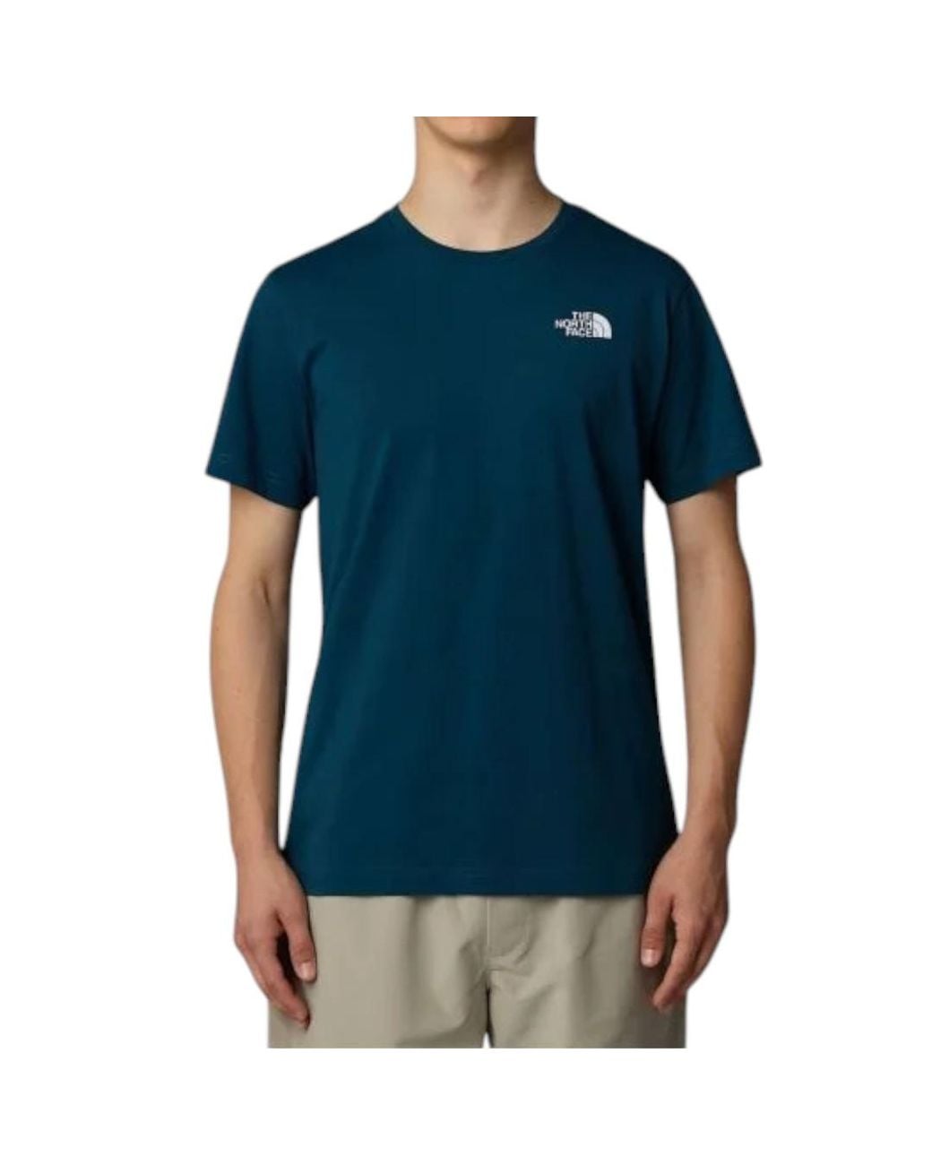 The North Face Blue Vertical Logo Ss T-Shirt Midnight Petrol for men