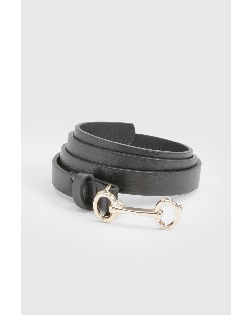 Boohoo Blue T-Bar Skinny Belt