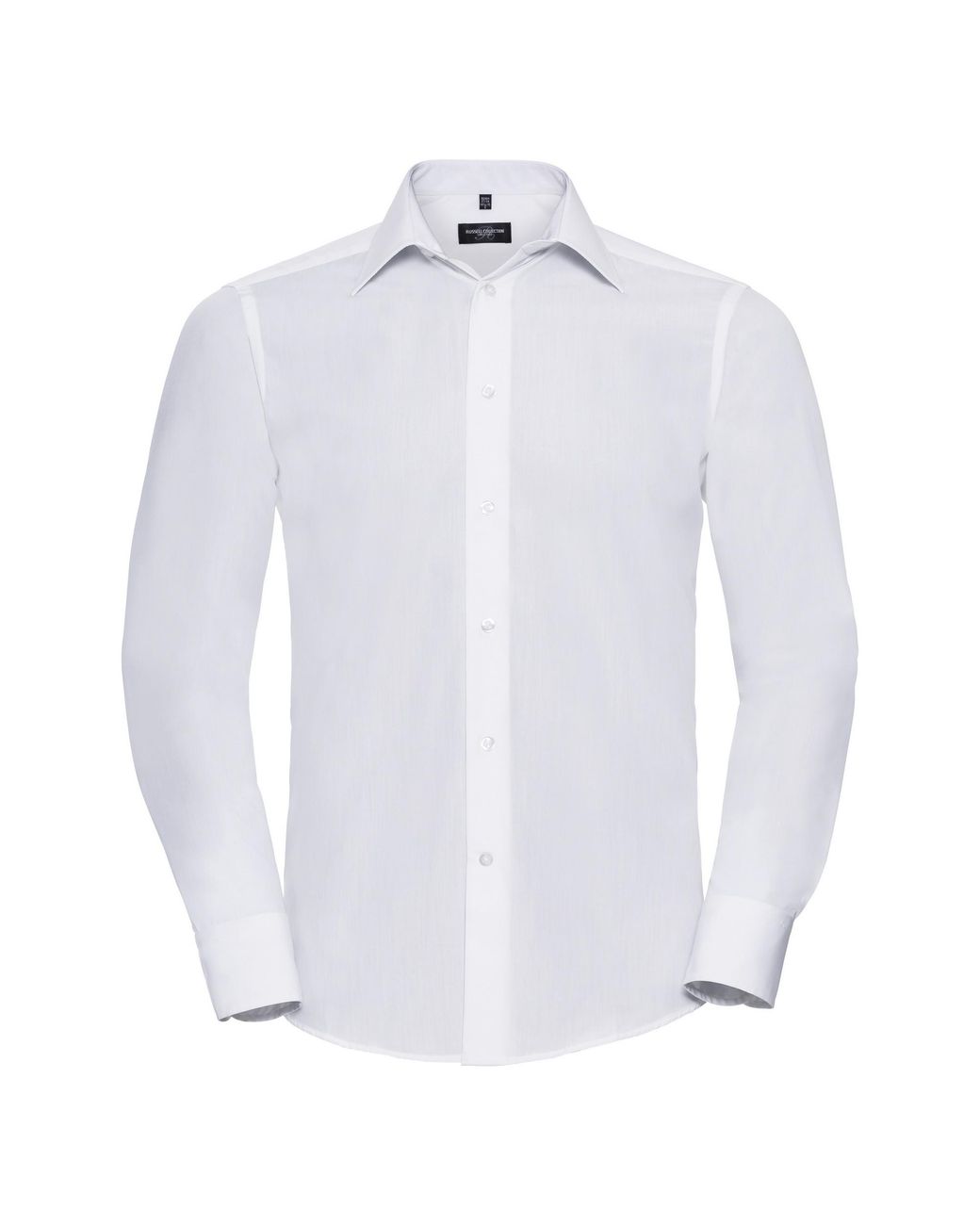 Russell White Collection Long Sleeve Poly-Cotton Easy Care Tailored Poplin Shirt for men